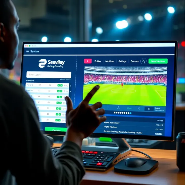 User navigating accumulator betting site with clear interface and secure login