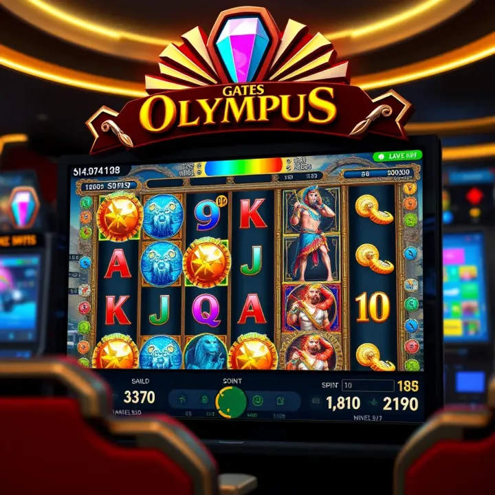 Gates of Olympus slot game interface showcasing vibrant symbols and bonus features on 22Bet platform
