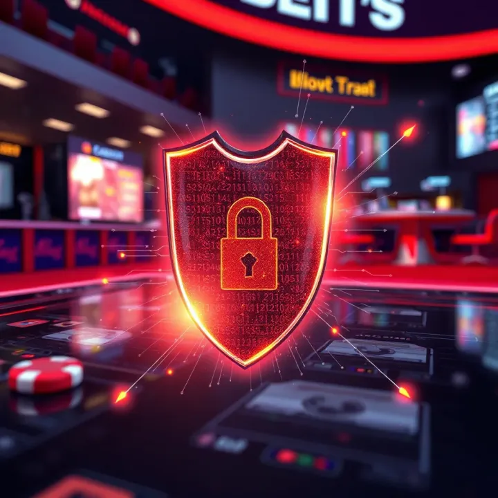 Illustration of digital security shield protecting online currency transactions in a betting platform
