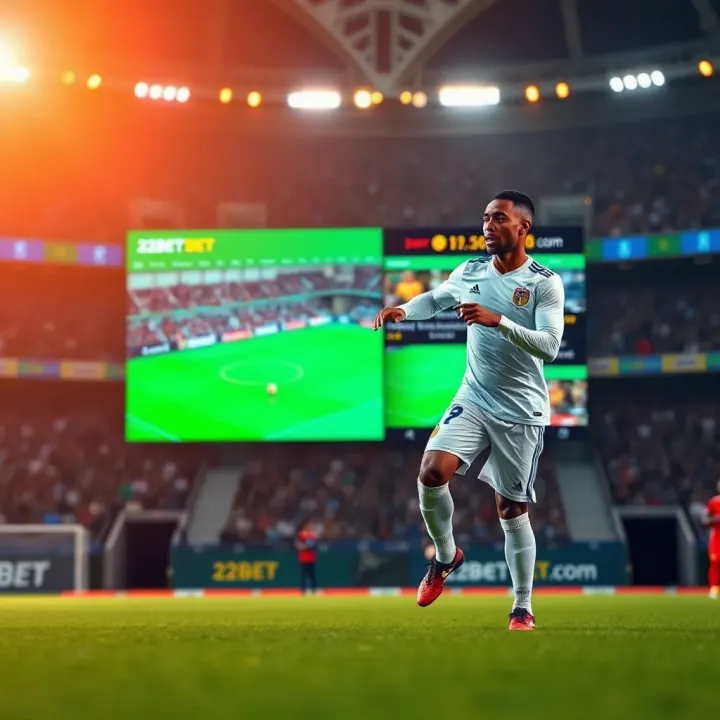 Graphic illustrating the integration of live football streaming and online betting features for Nigerian users