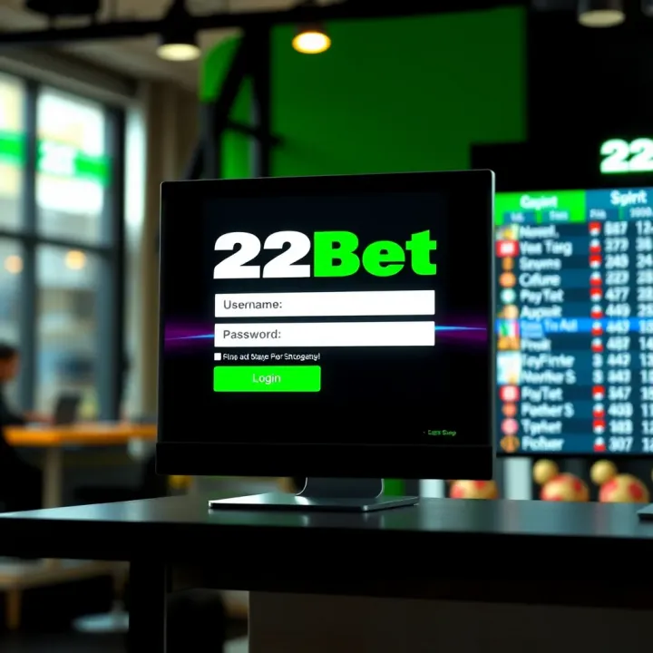 User interface showing login screen of 22Bet shop with username and password fields