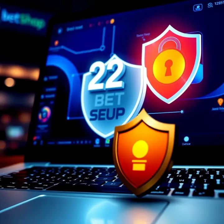 Ensuring Account Security for Nigerian 22Bet Shop Users Illustration highlighting security features like padlock and shield to protect online betting accounts