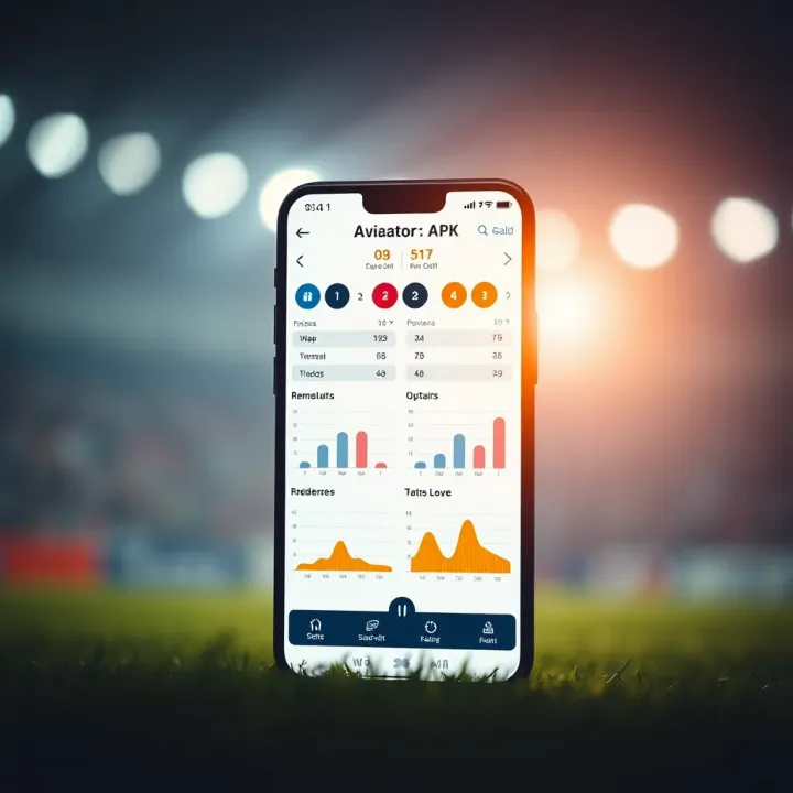 Mobile phone screen displaying Aviator Predictor APK interface with prediction charts