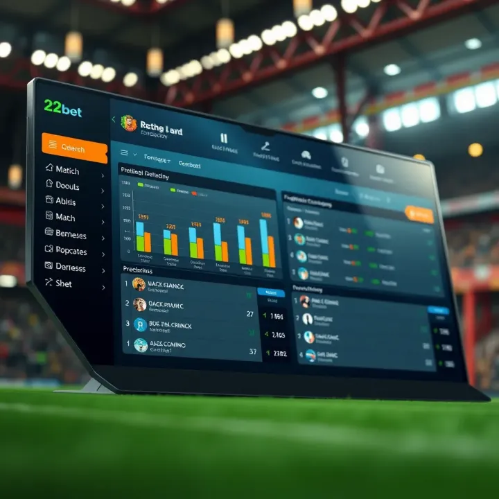 Match Booking Code Predictions Overview on 22Bet Dashboard displaying match booking code predictions with statistics on 22Bet platform